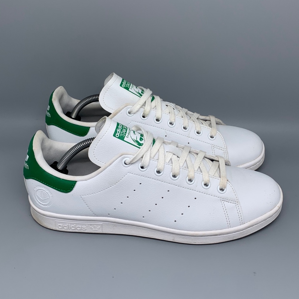 Adidas Stan Smith Vegan White Green Tennis Shoes FU9612 Men’s‎ Sz 10